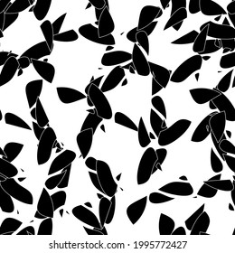 Seamless monochrome pattern of abstract elements. Чёрно белый гранж фон