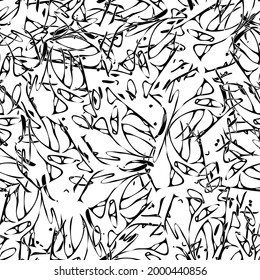 Seamless monochrome pattern of abstract elements. Чёрно белый гранж фон