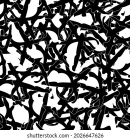 Seamless monochrome pattern of abstract elements. Чёрно белый гранж фон