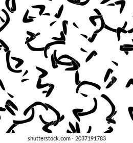 Seamless monochrome pattern of abstract elements. Чёрно белый гранж фон
