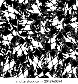 Seamless monochrome pattern of abstract elements. Чёрно белый гранж фон