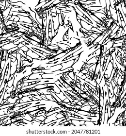 Seamless monochrome pattern of abstract elements. Чёрно белый гранж фон