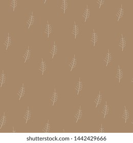 Seamless monochrome pattern with abstract floral motifs.