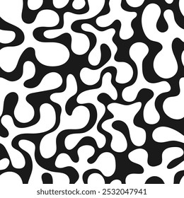 Seamless monochrome pattern. Abstract shapeless liquid spots. Decorative texture in safari style