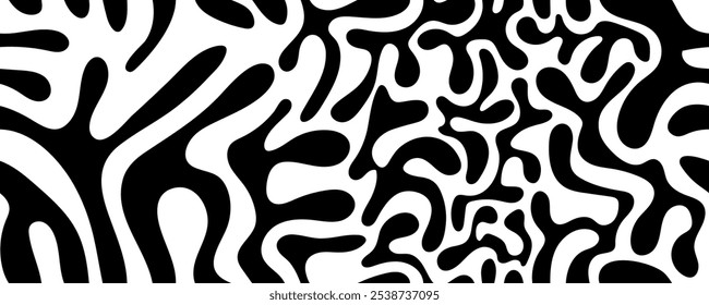 Seamless monochrome pattern. Abstract shapeless liquid spots. Decorative texture in safari style