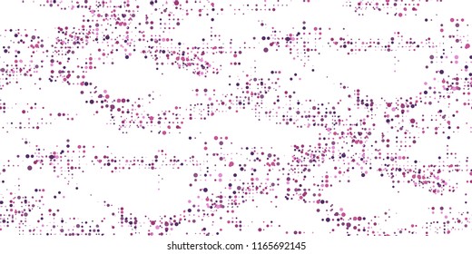 Seamless Monochrome Pattern. Abstract Texture with Chaotically Located Color Dots for Print, Card, Fabric, Web or Mobile Applications. Retro Tech Halftone Background with Dots. Vector Texture.