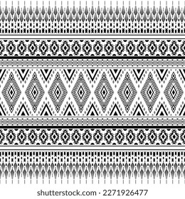 Seamless monochrome pattern Aztec geometric background. Tribal pattern. Black and white background. Navajo fabric. Modern abstract wallpaper. Vector illustration. For paper. Textile design.