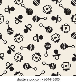seamless  monochrome pattern background for baby 