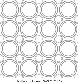 Seamless monochrome pattern with circles on a white background