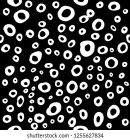 Seamless monochrome  pattern with circles. Vector
