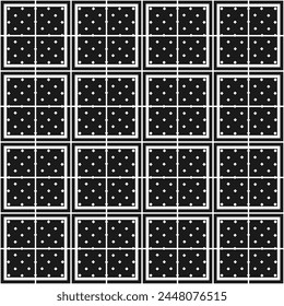 Seamless monochrome pattern with decorative square elements. Vector illustration