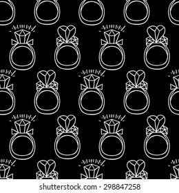 Seamless monochrome pattern with diamonds. Seamless pattern cute cartoon in Black And White  color/ hand drawn 
