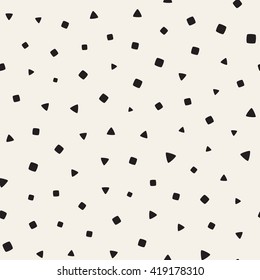 Seamless monochrome pattern with different shapes