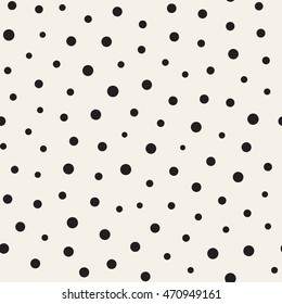 Seamless monochrome pattern with dots. Vector repeating texture.
