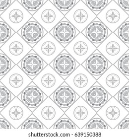 Seamless monochrome pattern. Endless pattern can be used for ceramic tile, wallpaper, web page background, square size