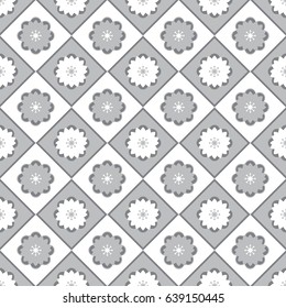 Seamless monochrome pattern. Endless pattern can be used for ceramic tile, wallpaper, web page background, square size