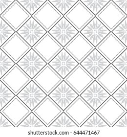 Seamless monochrome pattern. Endless pattern can be used for ceramic tile, wallpaper, web page background, square size