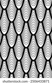 Seamless monochrome pattern featuring natural motifs