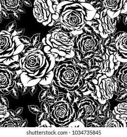 seamless monochrome pattern of flowers for greeting cards, background, price tags