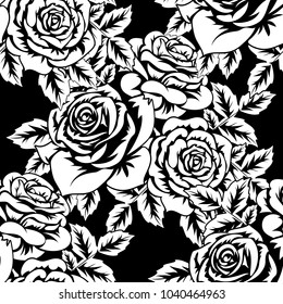 seamless monochrome pattern of flowers for greeting cards, background, price tags
