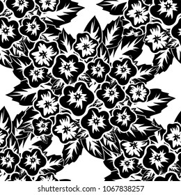 seamless monochrome pattern of flowers for greeting cards, background, price tags