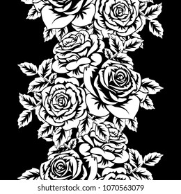 seamless monochrome pattern of flowers for greeting cards, background, price tags