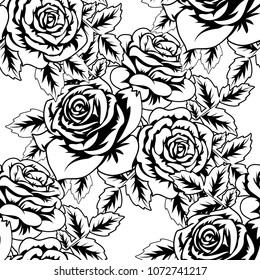 seamless monochrome pattern of flowers for greeting cards, background, price tags