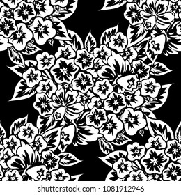 seamless monochrome pattern of flowers for greeting cards, background, price tags
