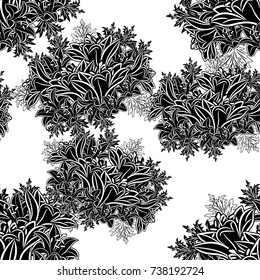 seamless monochrome pattern of flowers for greeting cards, background, price tags