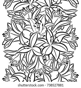 seamless monochrome pattern of flowers for greeting cards, background, price tags