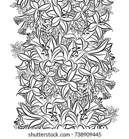 seamless monochrome pattern of flowers for greeting cards, background, price tags