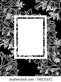 seamless monochrome pattern of flowers for greeting cards, background, price tags
