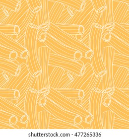 Seamless monochrome pattern in the form of pasta. Maybe backdrop for branded products, postcard.