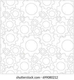 Seamless monochrome pattern with gears stock vector illustration