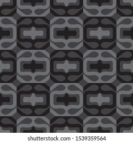 Seamless monochrome pattern with geometric ornament.