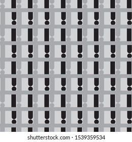Seamless monochrome pattern with geometric stripes.