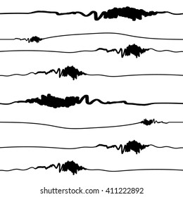 seamless monochrome pattern with hand drawn lines