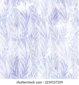 Nahtlose monochrome Muster mit handgezeichneten abstrakten Ästen auf lila Aquarellhintergrund. Perfekt für Tapete, Verpackung, Stoff und Textilien. 