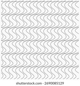 A seamless monochrome pattern of horizontal wavy lines with varying thickness and spacing.