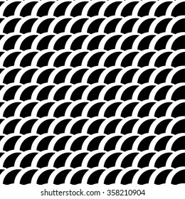 Seamless monochrome pattern with intersecting circles. Abstract tileable background.