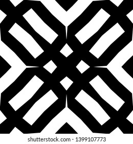 Seamless monochrome pattern with lines. Graphic modern backgroung. Black and white texture. Geometric tiling design
