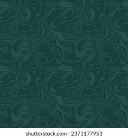 Seamless monochrome pattern with marbling - hand drawn vector illustration. Flat color design.