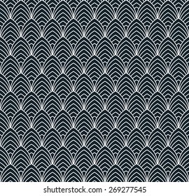 seamless monochrome pattern of overlapping arches.