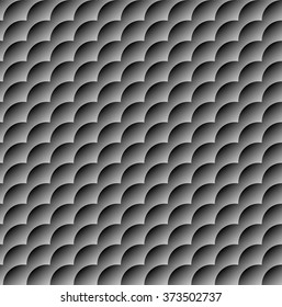 Seamless monochrome pattern with overlapping circle shapes