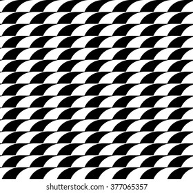 Seamless monochrome pattern with overlapping circle shapes