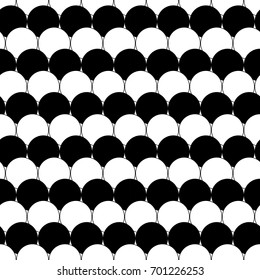 Seamless monochrome pattern with overlapping circle shapes