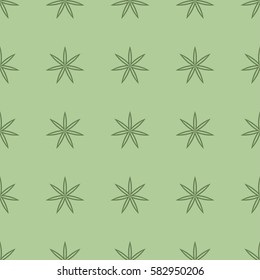 Seamless monochrome pattern with plants