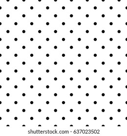 Seamless monochrome pattern with polka dots. Dotted background. Endless decorative linear round texture. Black and white decorative element. Geometric pointillist texture.