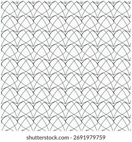 Um padrão monocromático contínuo de formas abstratas pontiagudas repetidas organizadas em linhas.