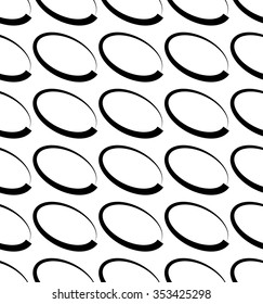 Seamless monochrome pattern with slanted oval shapes.